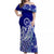 Queen Salote College Tonga Off Shoulder Long Dress Kupesi Style - Ver02 LT7 Women Blue - Polynesian Pride