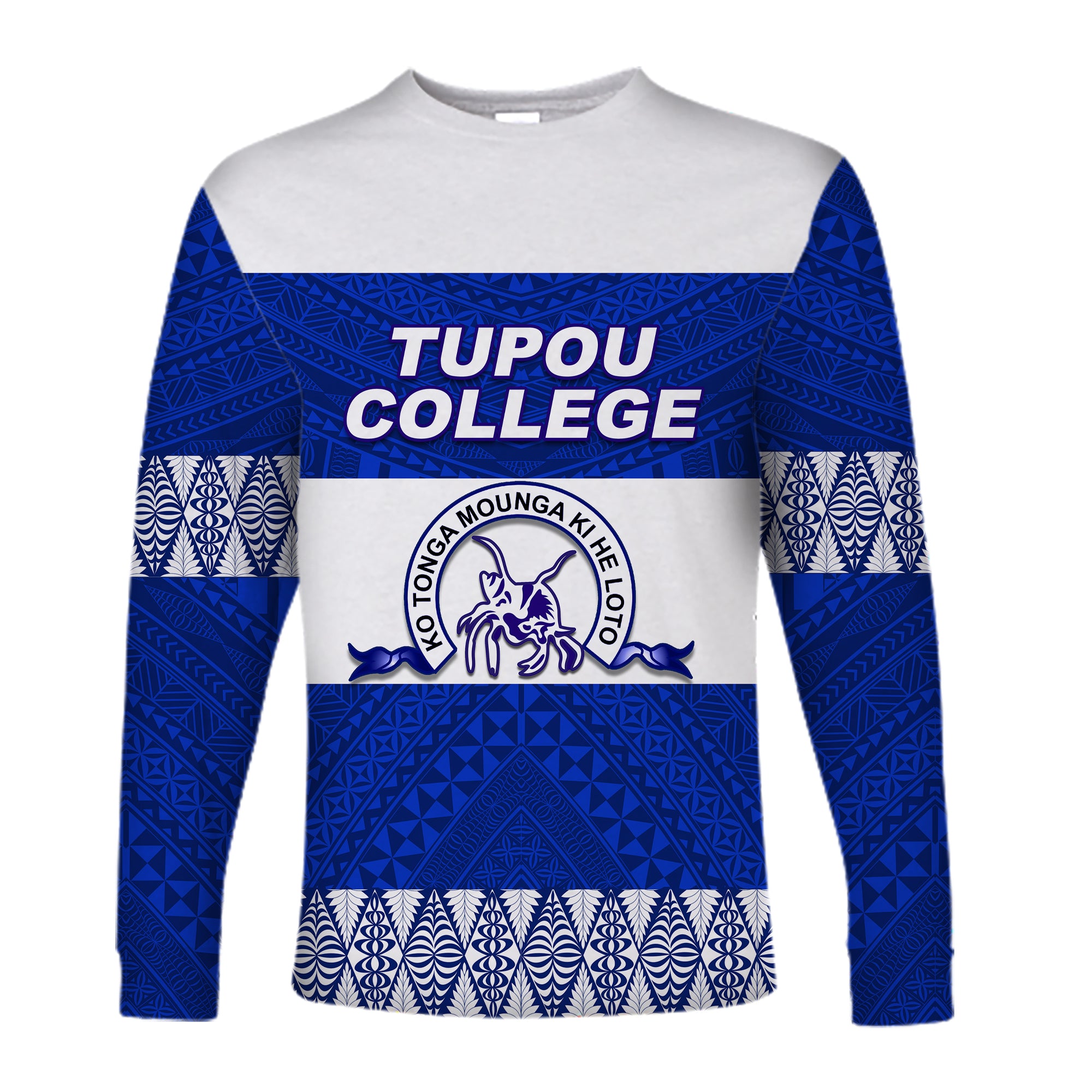 Tupou College Toloa Long Sleeve Shirt Version Special LT13 Unisex Blue - Polynesian Pride