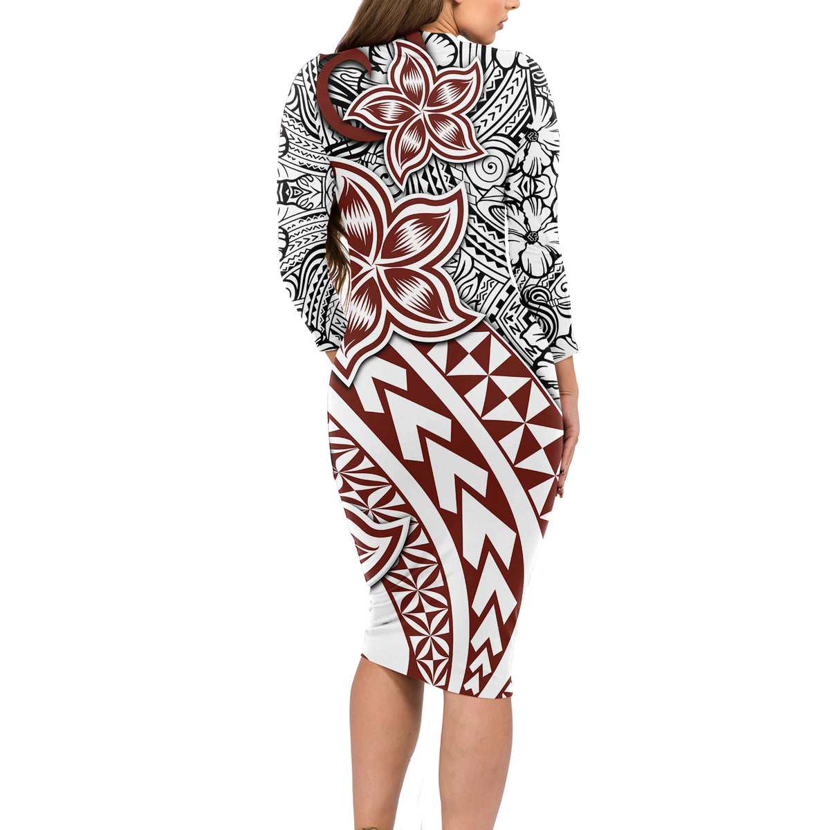 tribal long sleeve dress Tribal Print V-Neck Long Sleeve Dress Blue Zone Planet