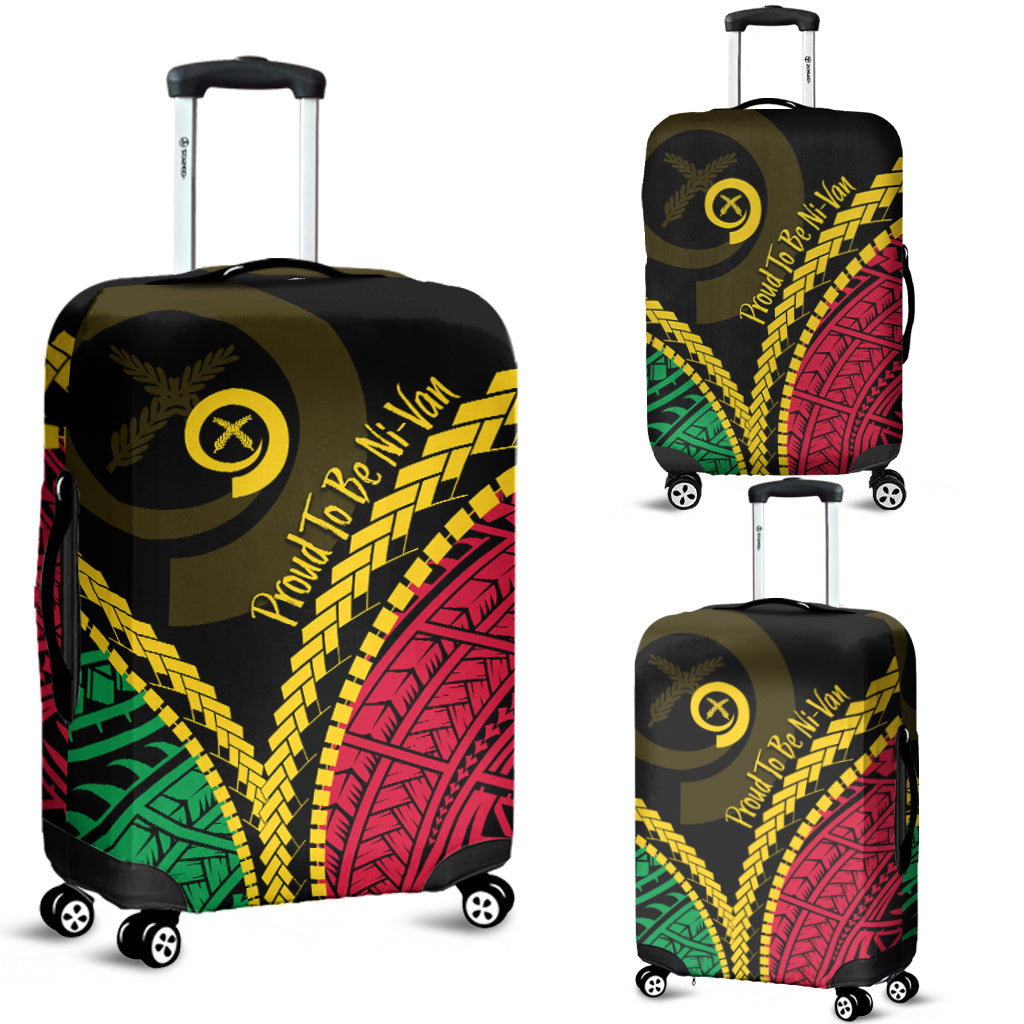 Vanuatu Luggage Cover Proud Ni - Van Special Version LT7 Black - Polynesian Pride