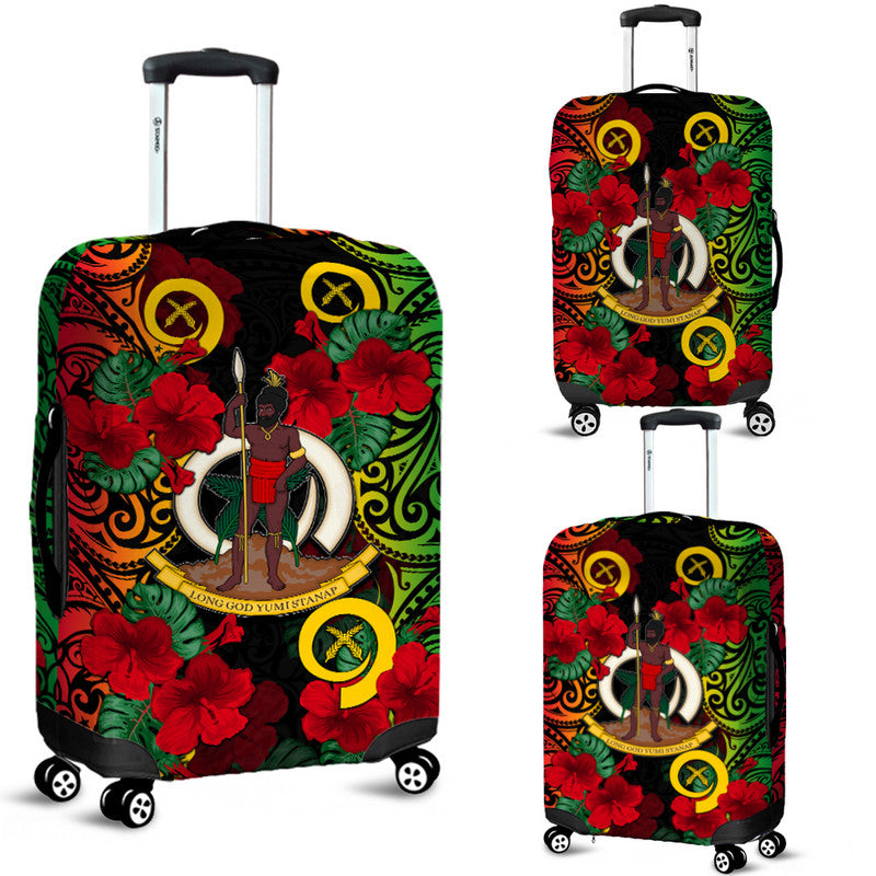 Vanuatu And Hibiscus Luggage Cover LT6 - Polynesian Pride