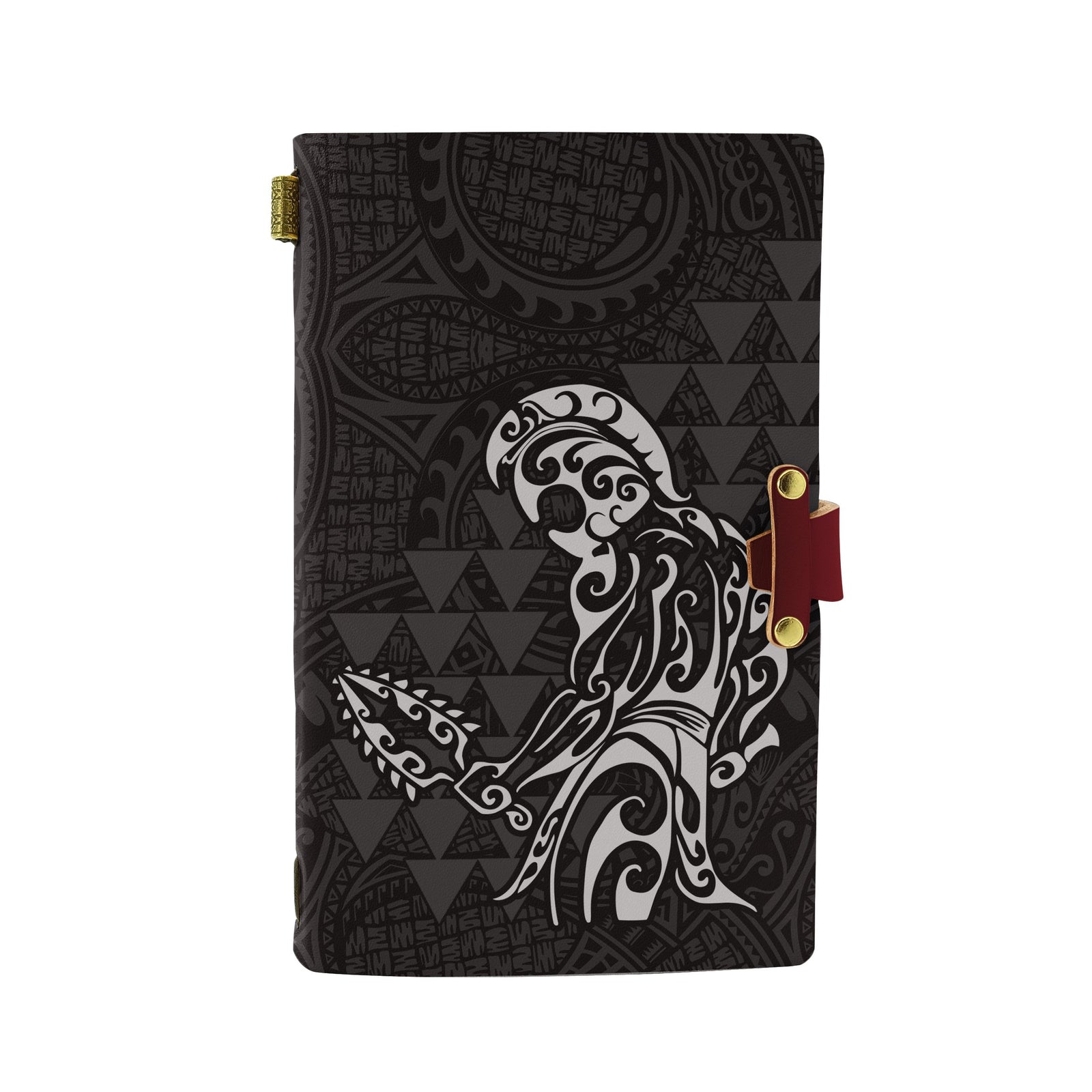 Hawaii Warrior Polynesian Leather Notebook - White - Polynesian Pride