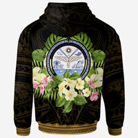 Marshall Islands Hoodie Polynesian Gold Patterns Collection - Polynesian Pride