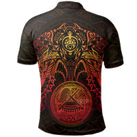 American Samoa Polo Shirt Amerika Samoa Seal Red Turtle Manta Ray - Polynesian Pride
