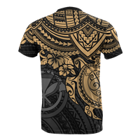 Hawaii T Shirt Polynesian Kanaka Maoli Gold Turtle Hibiscus Tattoo - Polynesian Pride
