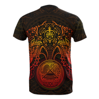 American Samoa T Shirt American Samoan Seal Red Turtle Manta Ray - Polynesian Pride