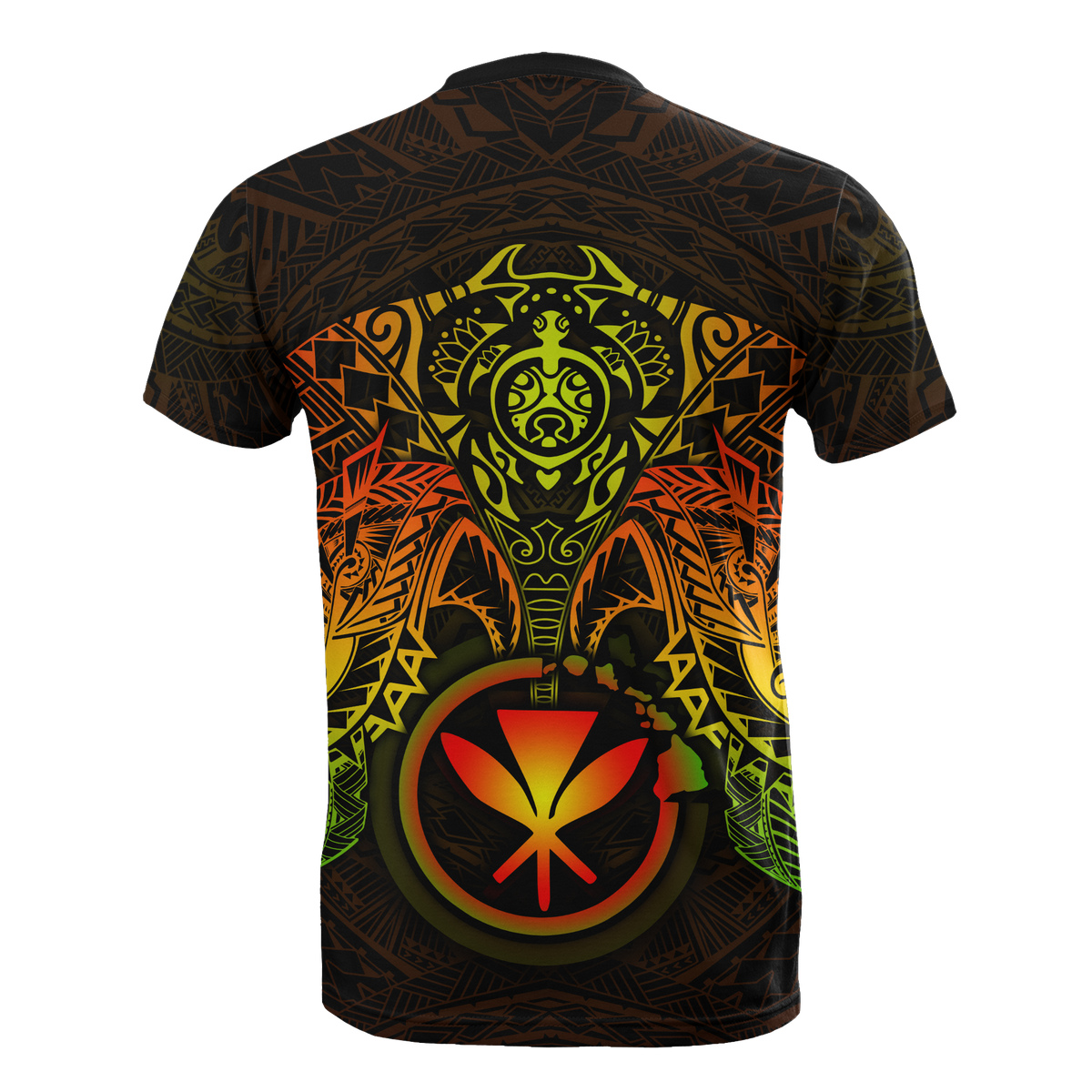 Hawaii T Shirt Reggae Kanaka Maoli Turtle Manta Ray - Polynesian Pride