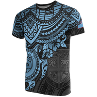 Fiji Polynesian T Shirt Fijian Flag Blue Turtle Hibiscus Unisex Blue - Polynesian Pride