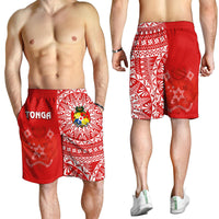 Tonga Men Shorts Tongan Coat Of Arms Ngatu Pattern LT14 - Polynesian Pride