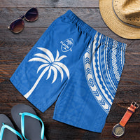 Fiji Rugby Sevens Men Shorts Fijian 7s Tapa Polynesian Blue Ver.01 LT13 Blue - Polynesian Pride
