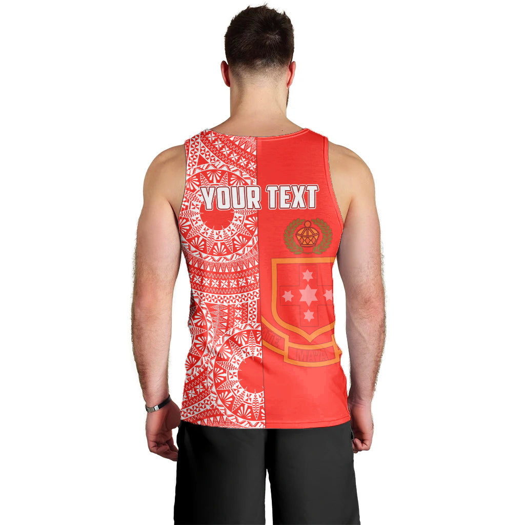 (Custom Personalised) Kolisi Tonga High School Men Tank Top Tongan Ngatu Pattern LT14 - Polynesian Pride