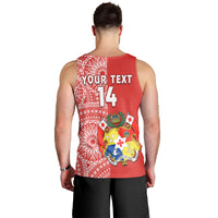 (Custom Text And Number) Tonga Men Tank Top Tongan Coat Of Arms Ngatu Pattern LT14 - Polynesian Pride