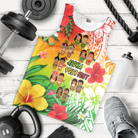 Aloha Poly Fest Men Tank Top Polynesian Pattern With Tropical Flowers LT14 Reggae - Polynesian Pride