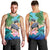 Polynesian Turtle Coconut Tree And Orchids Men Tank Top LT14 Blue - Polynesian Pride