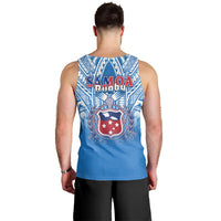 Samoa Rugby Men Tank Top Toa Samoa Polynesian Pacific Blue Version LT14 - Polynesian Pride