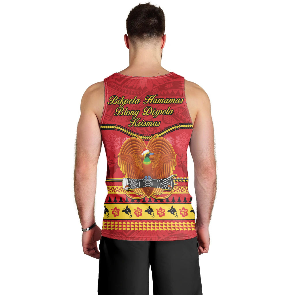 Papua New Guinea Christmas Men Tank Top Bird Of Paradise Bikpela Hamamas Blong Dispela Krismas LT14 - Polynesian Pride