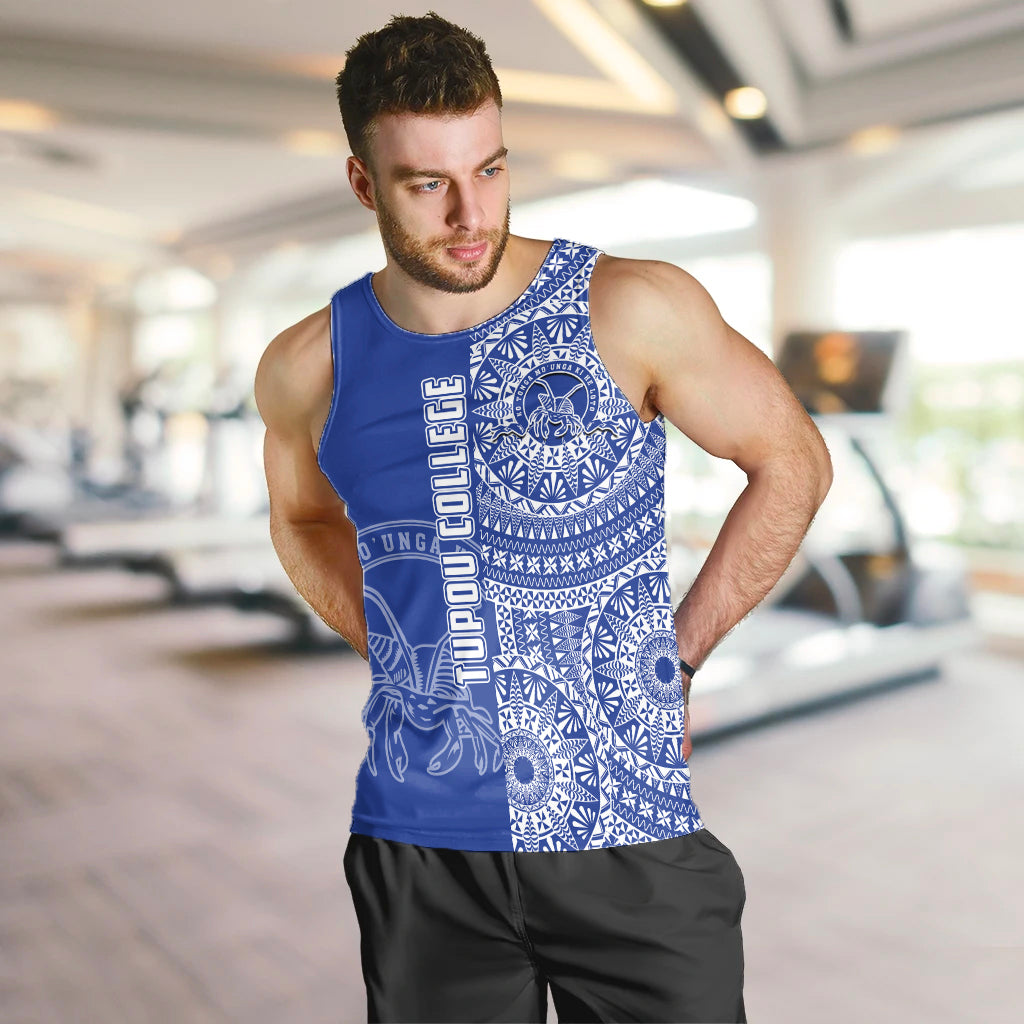 (Custom Personalised) Tupou Tonga College Men Tank Top Tongan Ngatu Pattern LT14 - Polynesian Pride