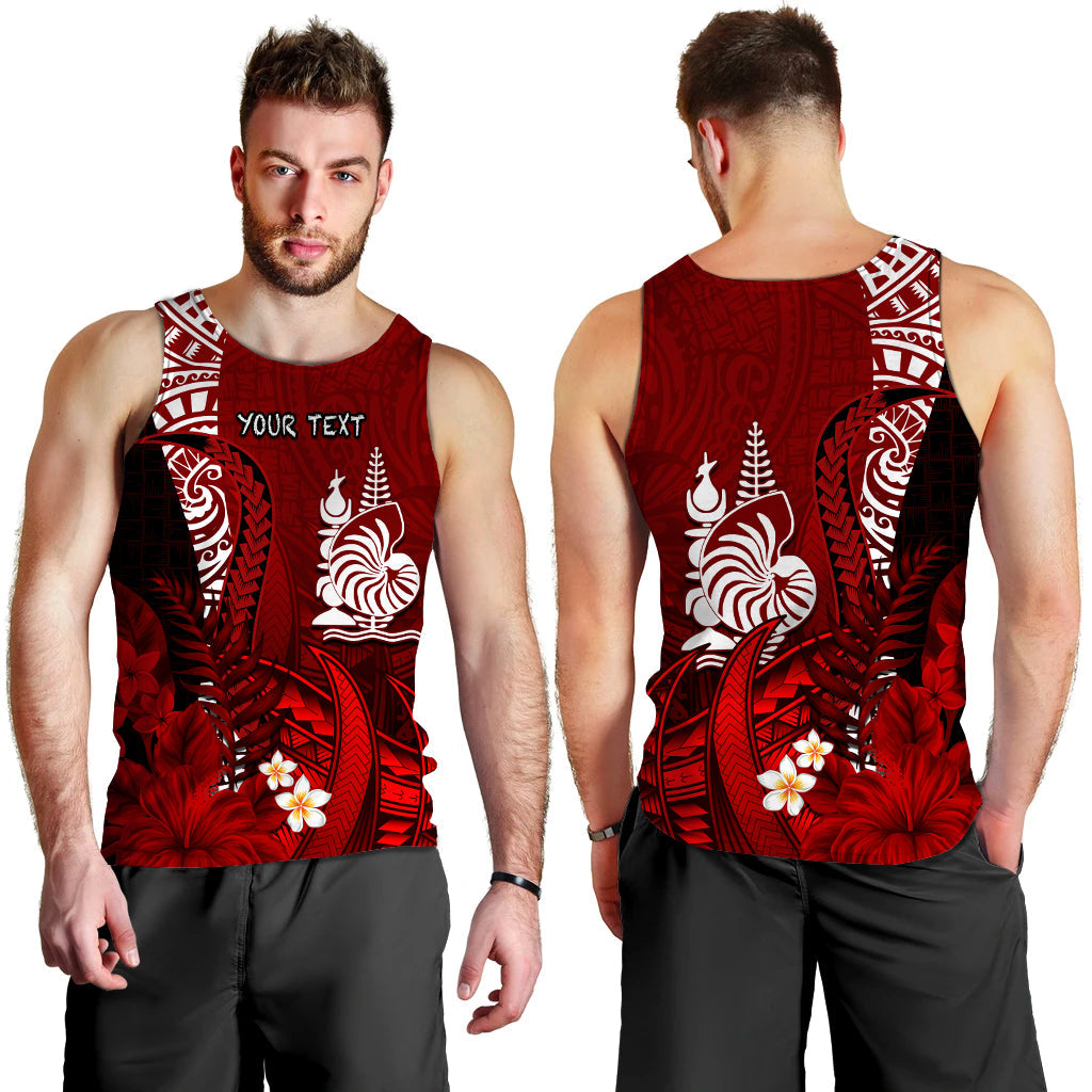 (Custom Personalised) New Caledonia Men Tank Top Nautilus Red Polynesian Hibiscus LT13 - Polynesian Pride