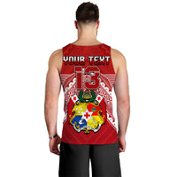 (Custom Text and Number) Tonga Rugby MMT Men Tank Top Ngatu Mate Maa Tonga Special LT13 - Polynesian Pride