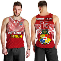 (Custom Text and Number) Tonga Rugby MMT Men Tank Top Ngatu Mate Maa Tonga Special LT13 - Polynesian Pride