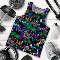 Hawaii Skeleton Dancing Men Tank Top Halloween Hawaiian Turtle LT13 - Polynesian Pride