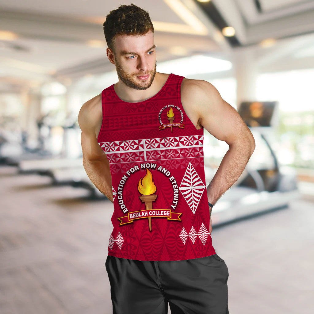 (Custom Text and Number) Beulah College Men Tank Top Ngatu Pattern Tonga LT13 - Polynesian Pride