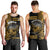 Hawaii Men Tank Top Kakau Warrior Helmet Gradient Gold Polynesian LT14 Gold - Polynesian Pride