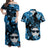 Hawaii Summer Colorful Pineapple Matching Dress and Hawaiian Shirt Light Blue LT6 Blue - Polynesian Pride