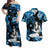 Hawaii Summer Colorful Hula Girl Matching Dress and Hawaiian Shirt Light Blue LT6 Blue - Polynesian Pride