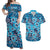 Fiji Hibiscus Festival Matching Hawaiian Shirt and Dress Blue LT6 Blue - Polynesian Pride