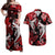 Hawaii Summer Colorful Shark Matching Dress and Hawaiian Shirt Red LT6 Red - Polynesian Pride