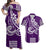 Hawaii Matching Hawaiian Outfit For Couples Kakau Hawaiian Polynesian Matching Dress and Hawaiian Shirt Purple LT6 Purple - Polynesian Pride