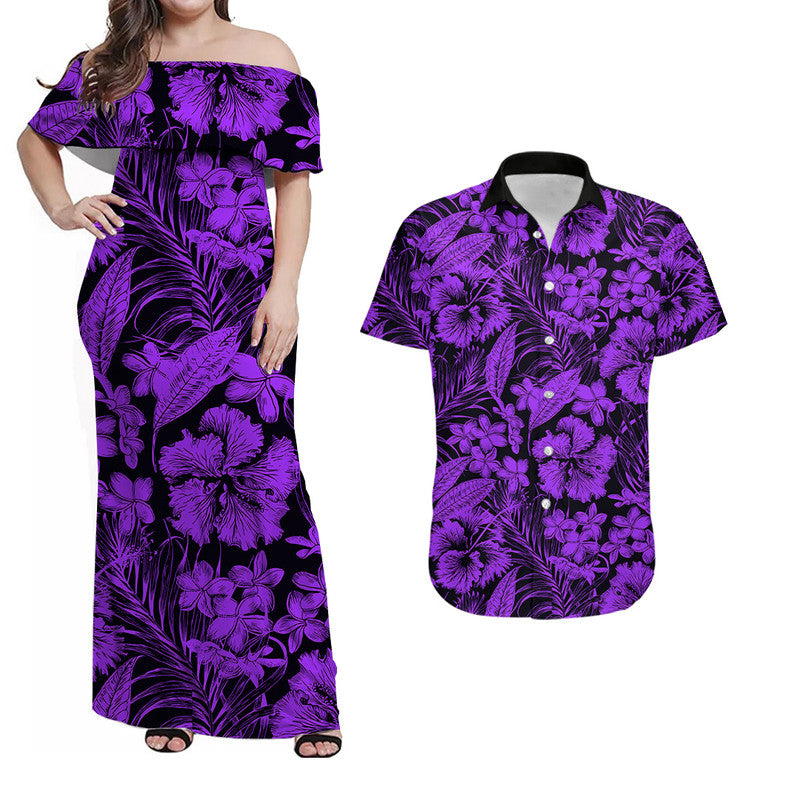 Polynesian Matching Tropical Outfits For Couples Purple LT6 Purple - Polynesian Pride