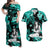 Hawaii Summer Colorful Hula Girl Matching Dress and Hawaiian Shirt Turquesa LT6 Green - Polynesian Pride