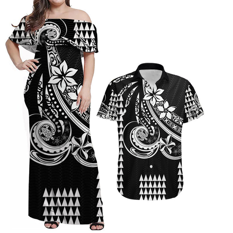 Hawaiian Kakau Hawaiian Polynesian Matching Dress and Hawaiian Shirt Black LT6 Black - Polynesian Pride