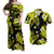 Polynesian Couple Outfits Hawaii Summer Colorful Matching Dress and Hawaiian Shirt Yellow LT6 Yellow - Polynesian Pride