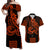Hawaii Kakau Hawaiian Polynesian Matching Dress and Hawaiian Shirt Orange LT6 Orange - Polynesian Pride