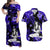 Hawaii Summer Colorful Hula Girl Matching Dress and Hawaiian Shirt Dark Blue LT6 Blue - Polynesian Pride