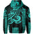 Custom Kakau Hawaiian Polynesian Hoodie Turquoise Green LT6 - Polynesian Pride