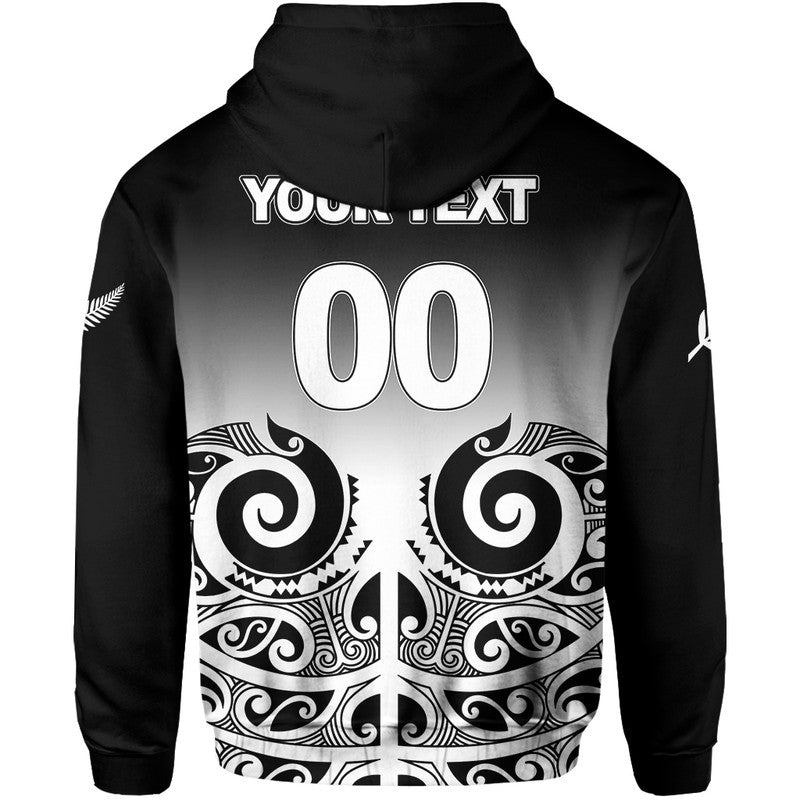 Custom New Zealand Rugby Hoodie Maori Fern Black style LT6 - Polynesian Pride