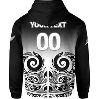 Custom New Zealand Rugby Hoodie Maori Fern Black style LT6 - Polynesian Pride