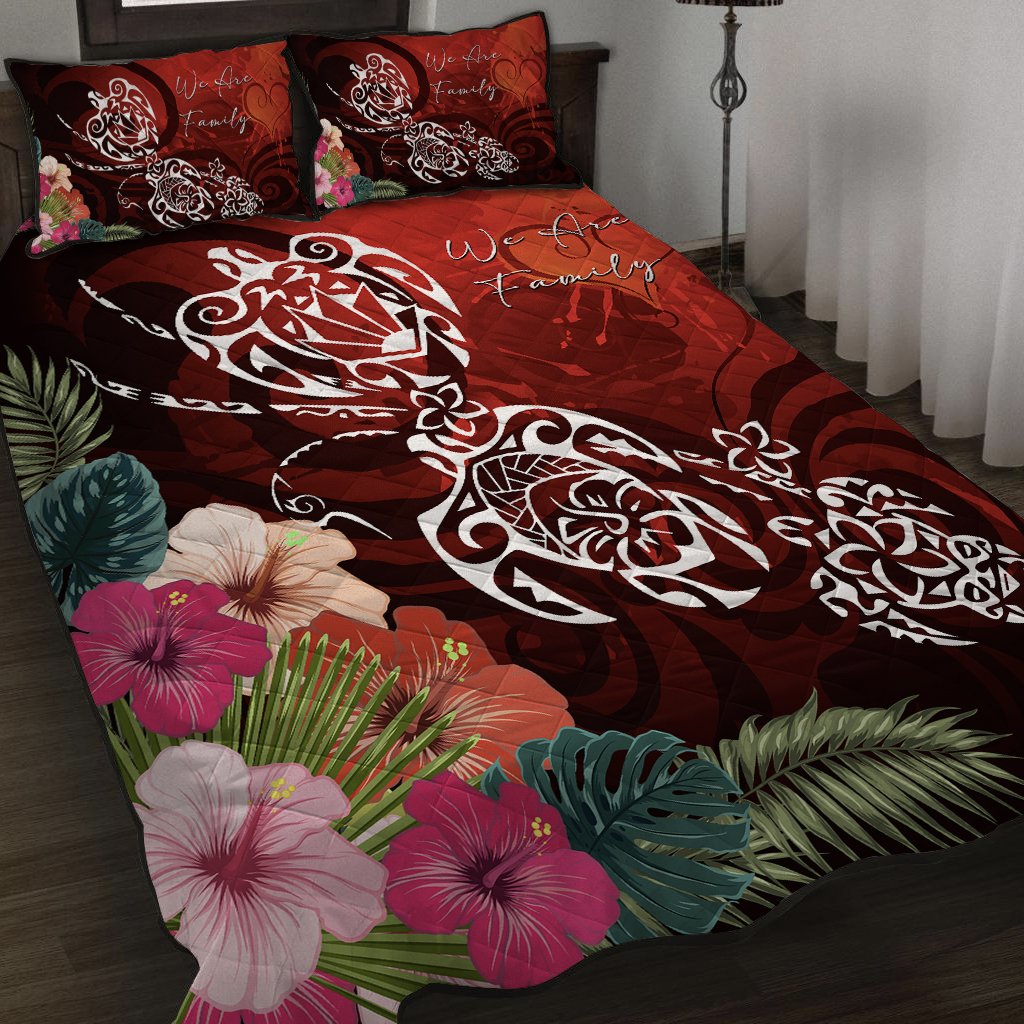 Hawaii Turtle Family Quilt Bed Set - We Are Family - AH - Polynesian Pride