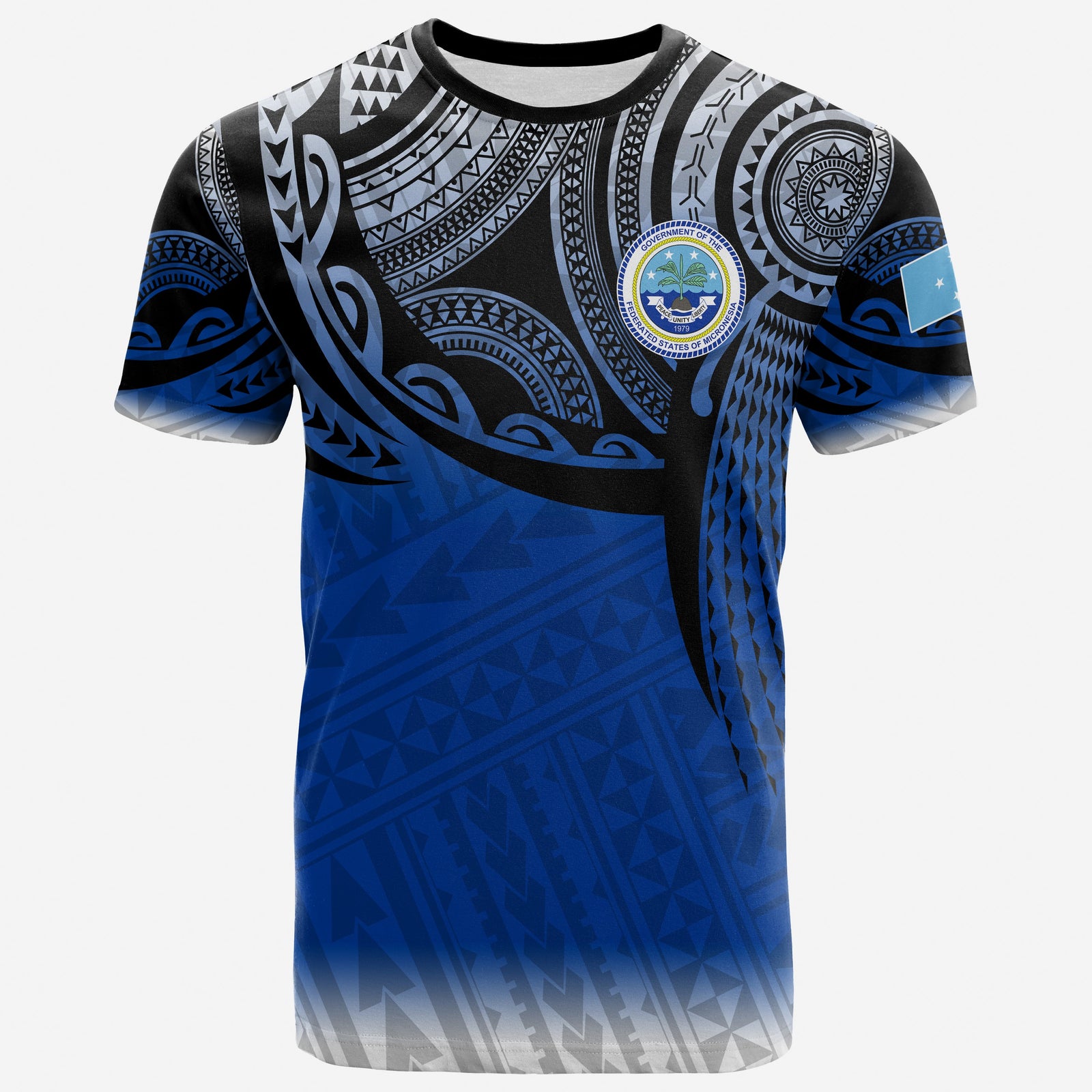Federated States of Micronesia T Shirt Tattoo Pattern Unisex Blue - Polynesian Pride