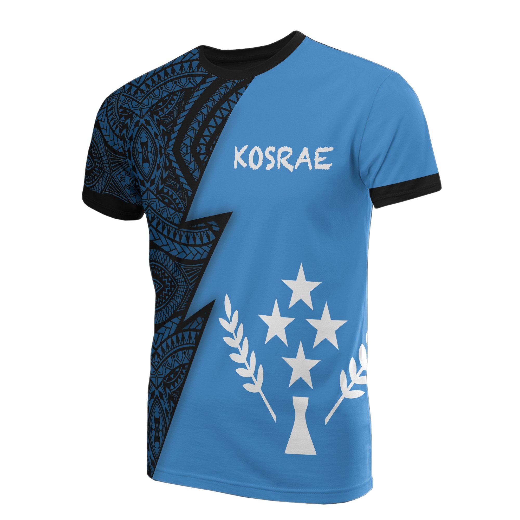 Kosrae Pattern All Over T Shirt Kosrae Flag Polynesian Tattoo Unisex Blue - Polynesian Pride