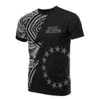Cook Islands All Over T Shirt Cook Islands Flag Micronesian Pattern Flash Unisex Black - Polynesian Pride