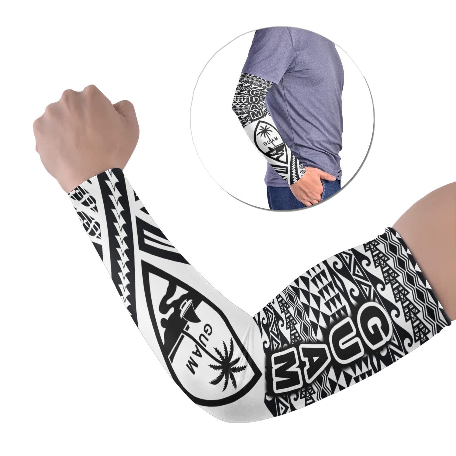 Guam Arm Sleeve (Set of 2) - Polynesian Style (Set of Two) Set of 2 Black - Polynesian Pride