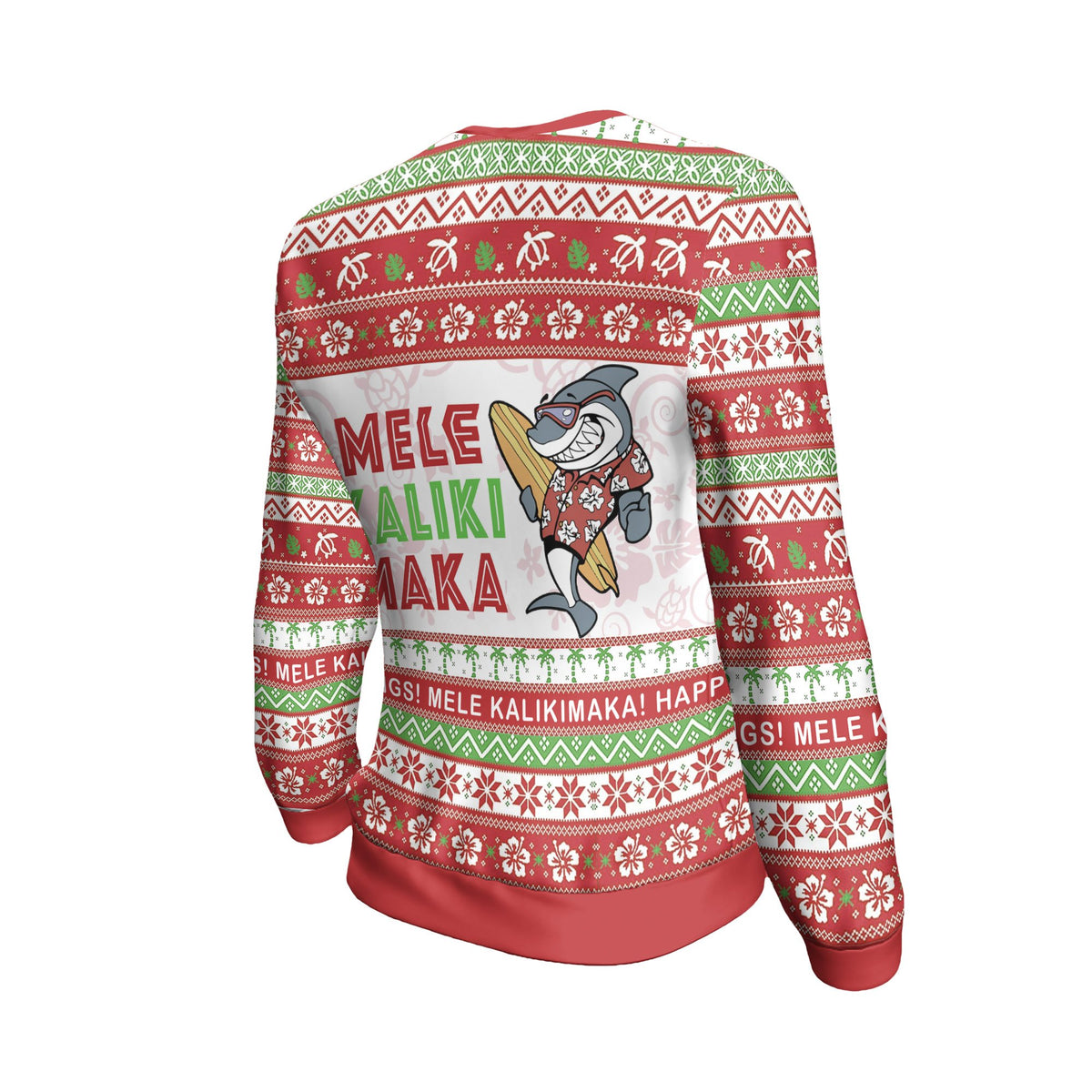 Hawaii Ugly Christmas Sweatshirt - Shark Version - Polynesian Pride