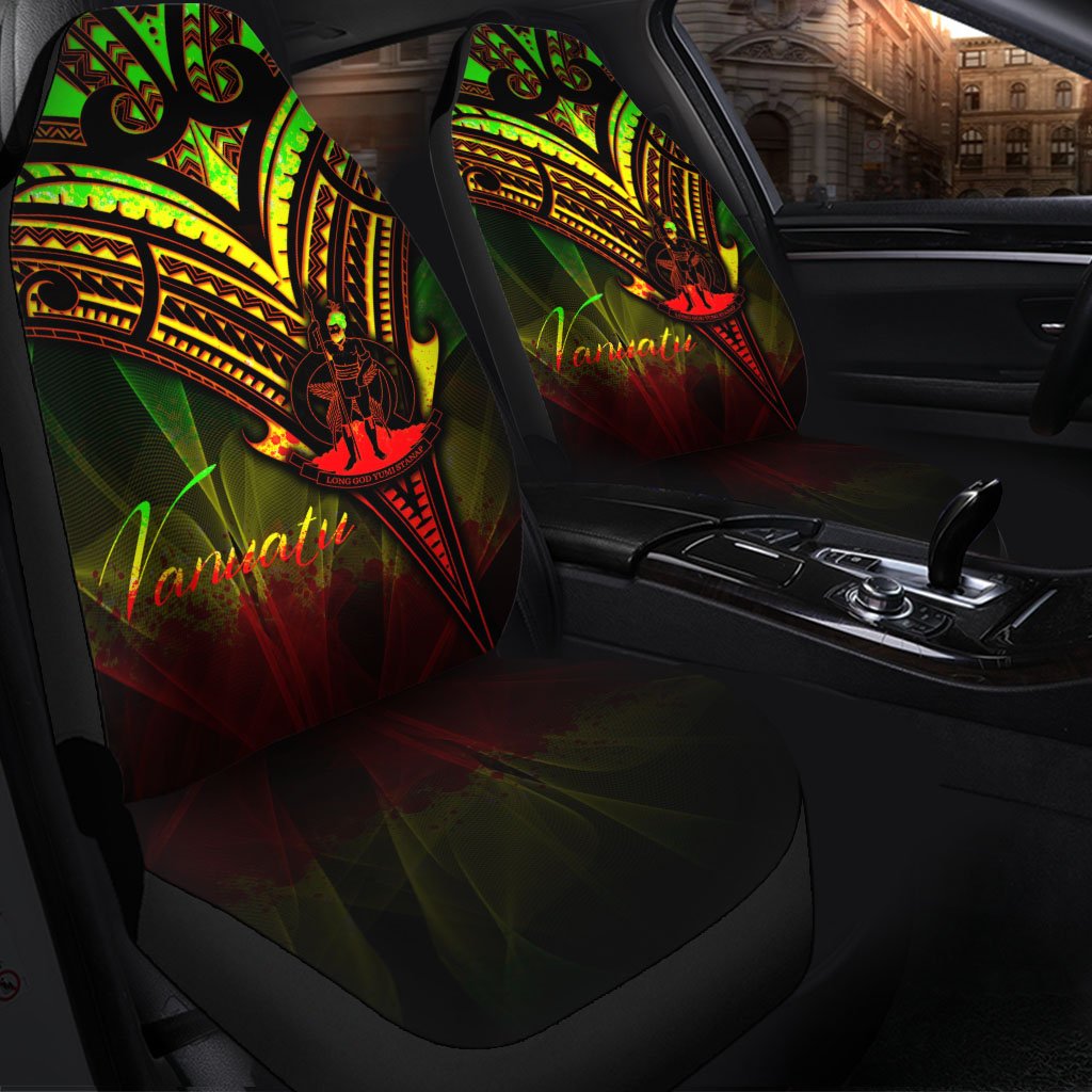 Vanuatu Car Seat Cover - Cross Style Reggae Color Universal Fit Black - Polynesian Pride