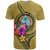 Guam Polynesian T Shirt Floral With Seal Gold - Polynesian Pride