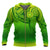 Cook Islands Polynesian Zip up Hoodie Tattoo Pattern Unisex Green - Polynesian Pride